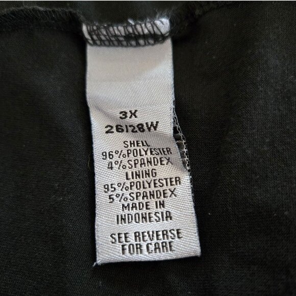 Catherines 3X 26/28W Black Line Print Overlay V-Neck Long Sleeve Tunic Top - Picture 4 of 10